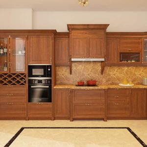 Tủ bếp gỗ tự nhiên gõ đỏ